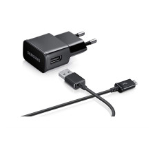 Polnilec za telefone Samsung ETA-U90EBE, s kablom MicroUSB, originalni, črn, 2A