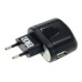 Polnilec / adapter USB, univerzalni, črn, 1A