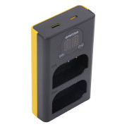 Polnilec za baterijo Panasonic DMW-BLK22, MicroUSB, dvojni